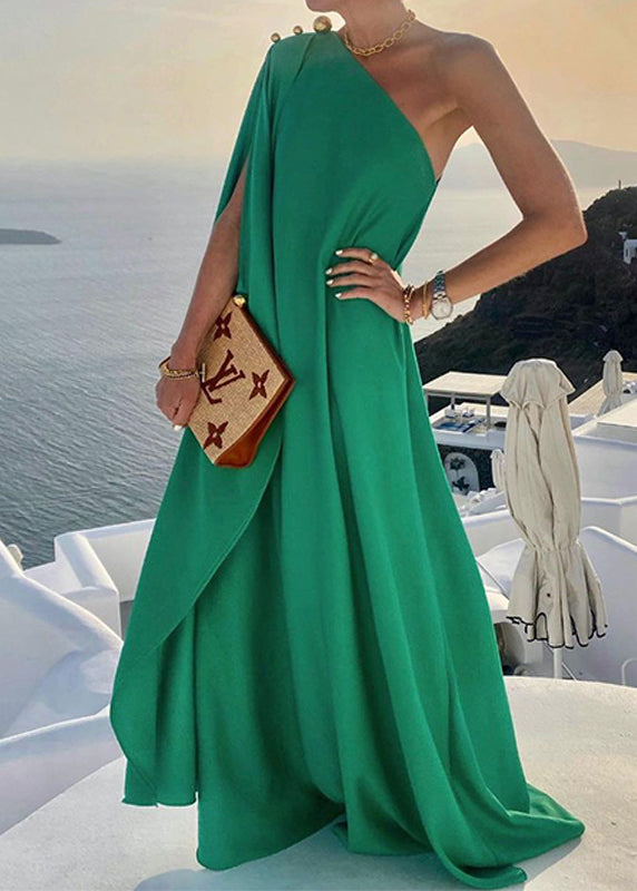 Vestidos Bohemian One Dress Blue Design Shoulder Asymmetrical