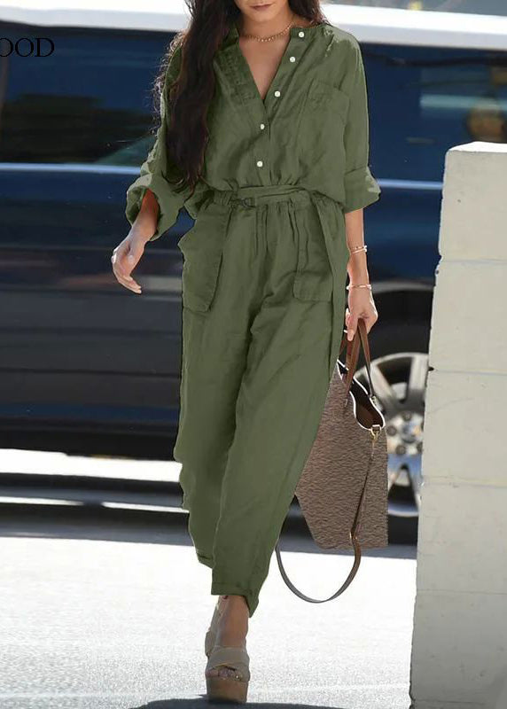 Jumpsuit Tunic Pockets Pink Pan Peter Bohemian Fall Collar