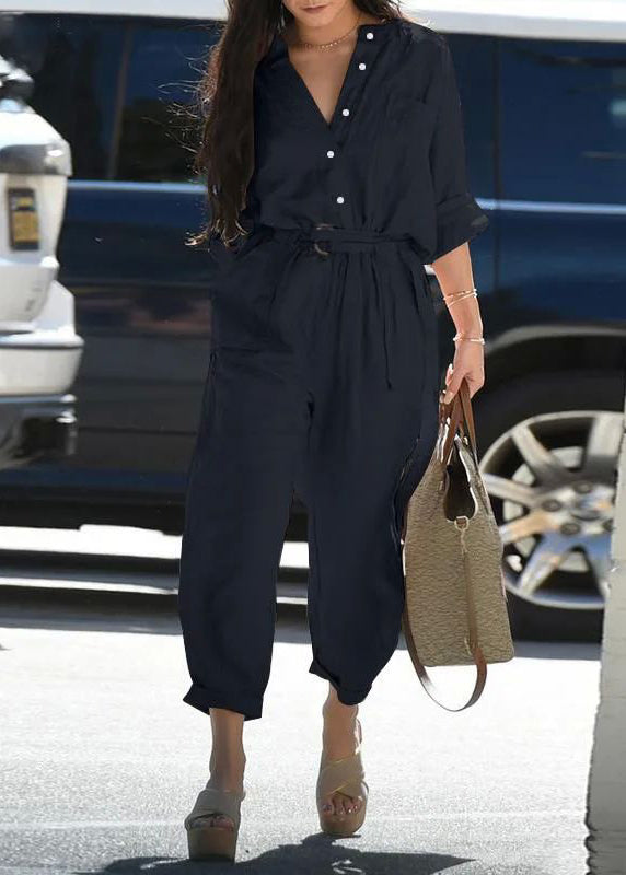 Jumpsuit Tunic Pockets Pink Pan Peter Bohemian Fall Collar