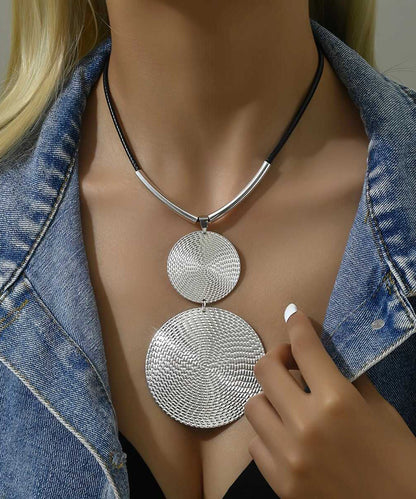 Metal Pendant Silk Bohemian Asymmetrical Necklace