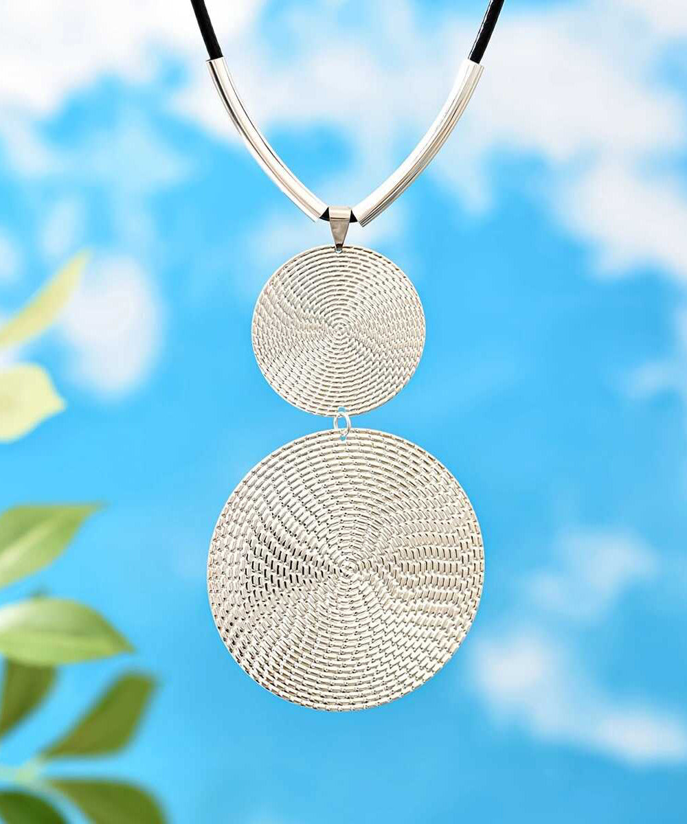 Metal Pendant Silk Bohemian Asymmetrical Necklace