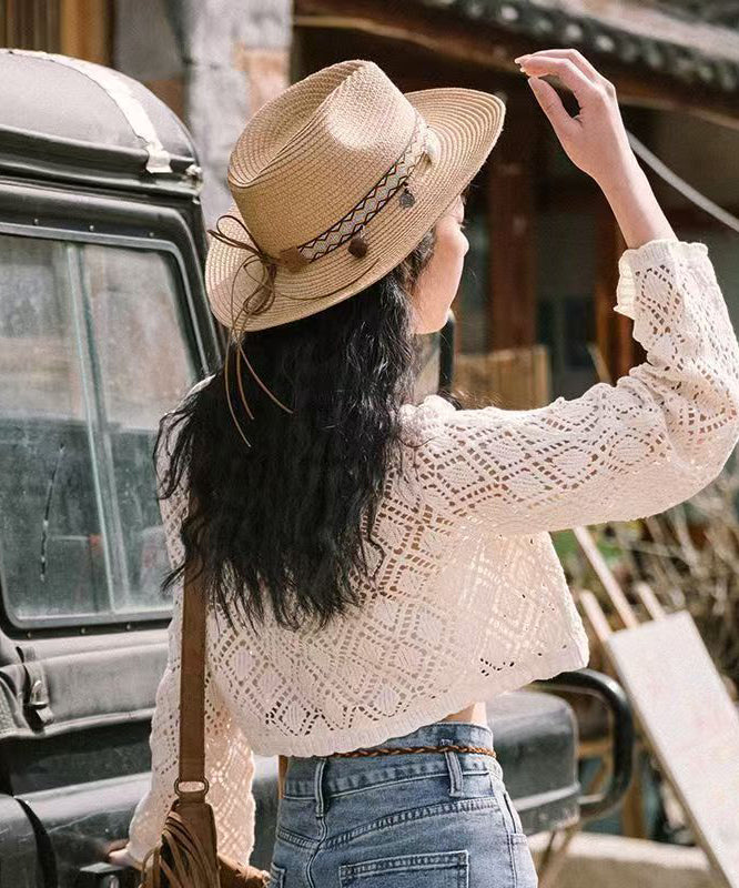 Style Hat Bohemian Holiday Cowboy Woven Beach Straw