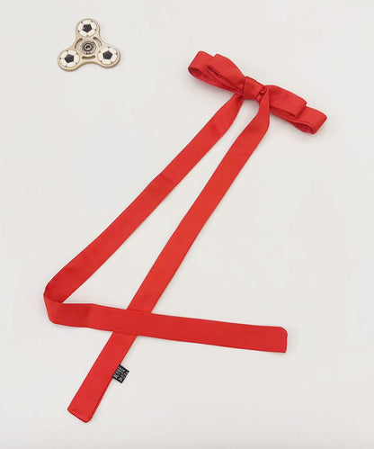 Bohemian White Cloth Bow Ribbon Necklace YU008