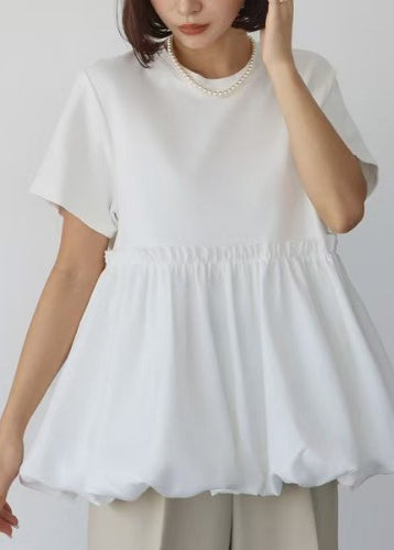 Patchwork Cotton Tops Boho Summer Ruffled Black