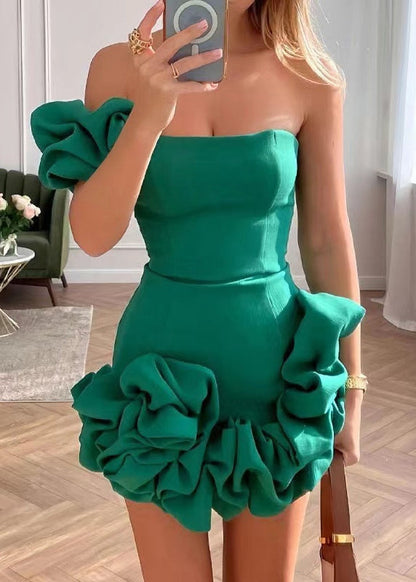 Strapless Summer Blue Dress Boho Backless Wraped