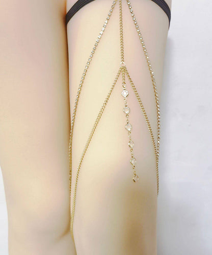Alloy Gold Body Chain Boho Elastic Zircon