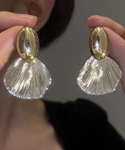 Earrings Boho Leaf Drop Copper Gold Alloy