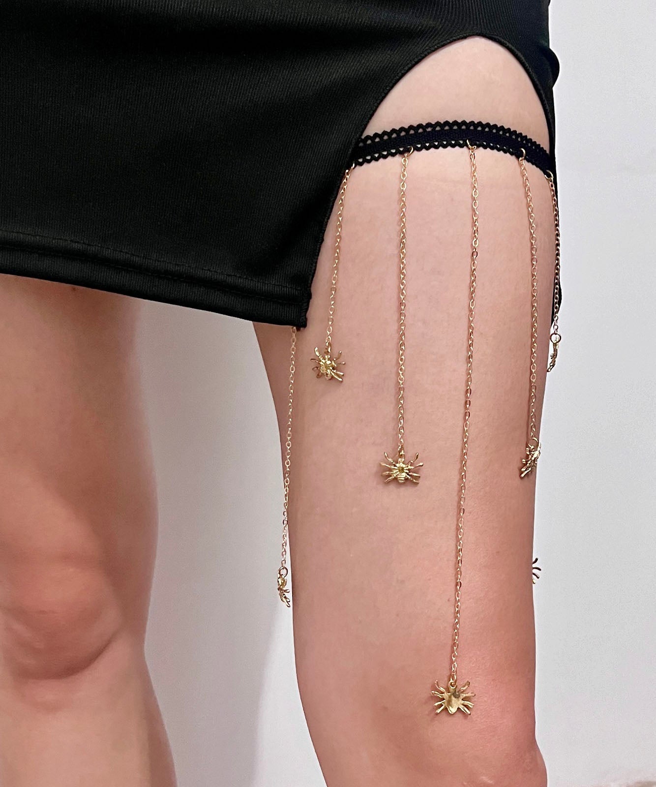 Boho Gold Metal Alloy Spider Chain Tassel Body Chain TX007