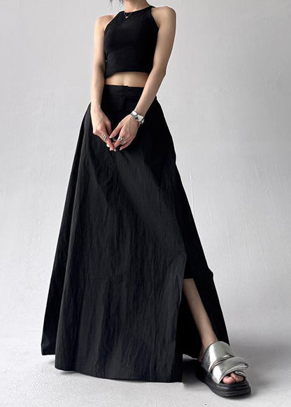 Side Exra Summer Grey Line A Open Boho Hem Skirt Large