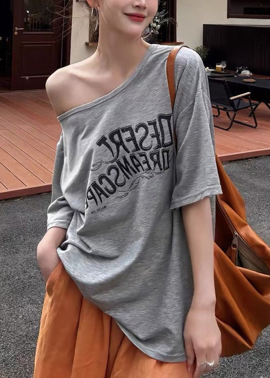 Print Grey And Cotton Boho Leg Oversized Pant Wide Two Tank