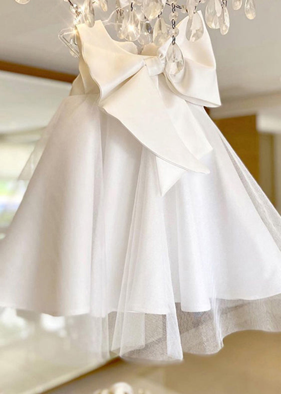 Boho Pink Bow Patchwork Tulle Girls Maxi Dress Summer YS028