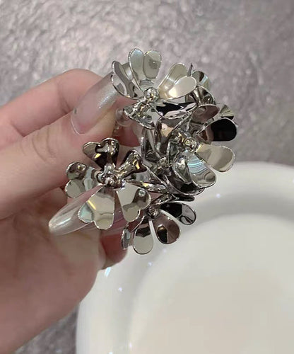 Floral Silk Stud Copper Boho Overgild Earrings