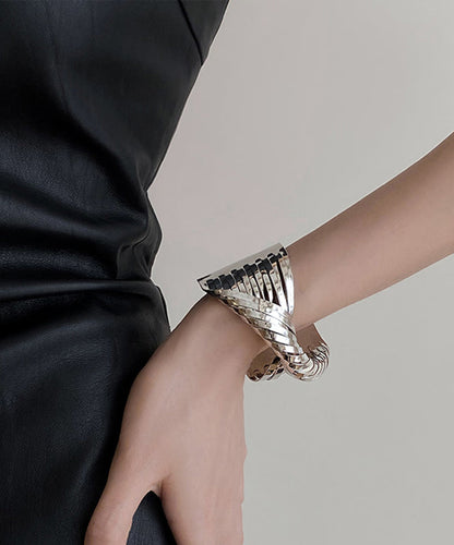 Metal Silk Cross Cuff Open Boho