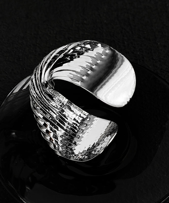 Metal Silk Cross Cuff Open Boho