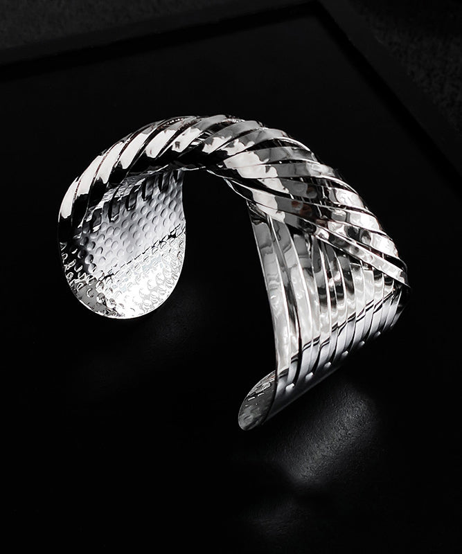 Metal Silk Cross Cuff Open Boho