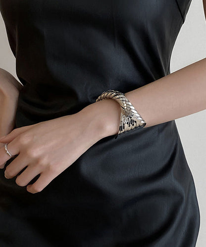 Metal Silk Cross Cuff Open Boho