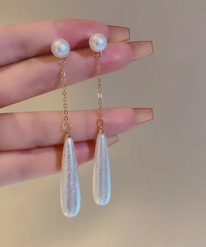 Copper Earrings Pearl White Drop Alloy Water Boho