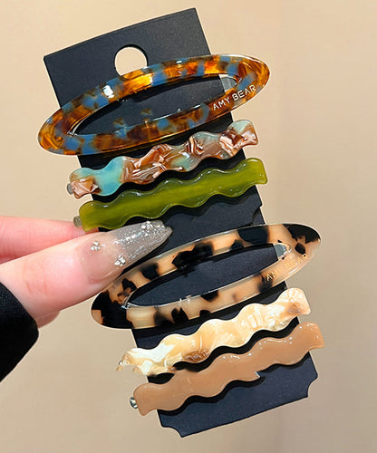 Three Combination Boutique Alloy Hairpin Sets Acrylic Blue