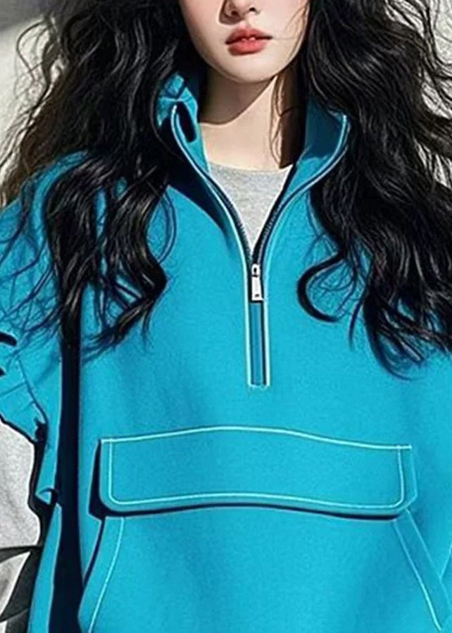 Boutique Blue Ruffled Patchwork Drawstring Cotton Vest Sleeveless TN042