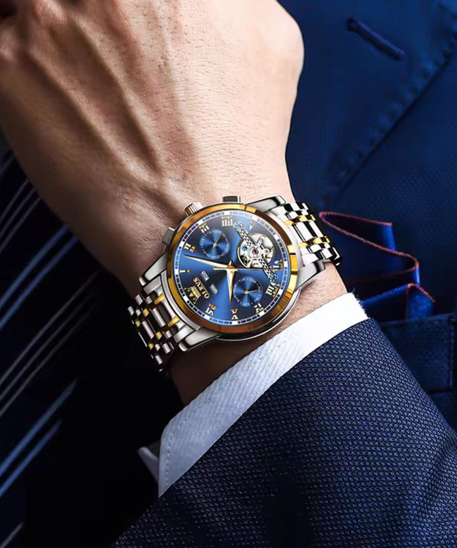 Alloy Blue Quartz Movement Boutique Waterproof Steel Stainless