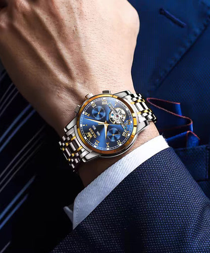 Alloy Blue Quartz Movement Boutique Waterproof Steel Stainless