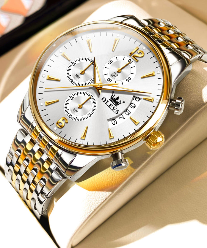 Alloy Blue Quartz Movement Boutique Waterproof Steel Stainless