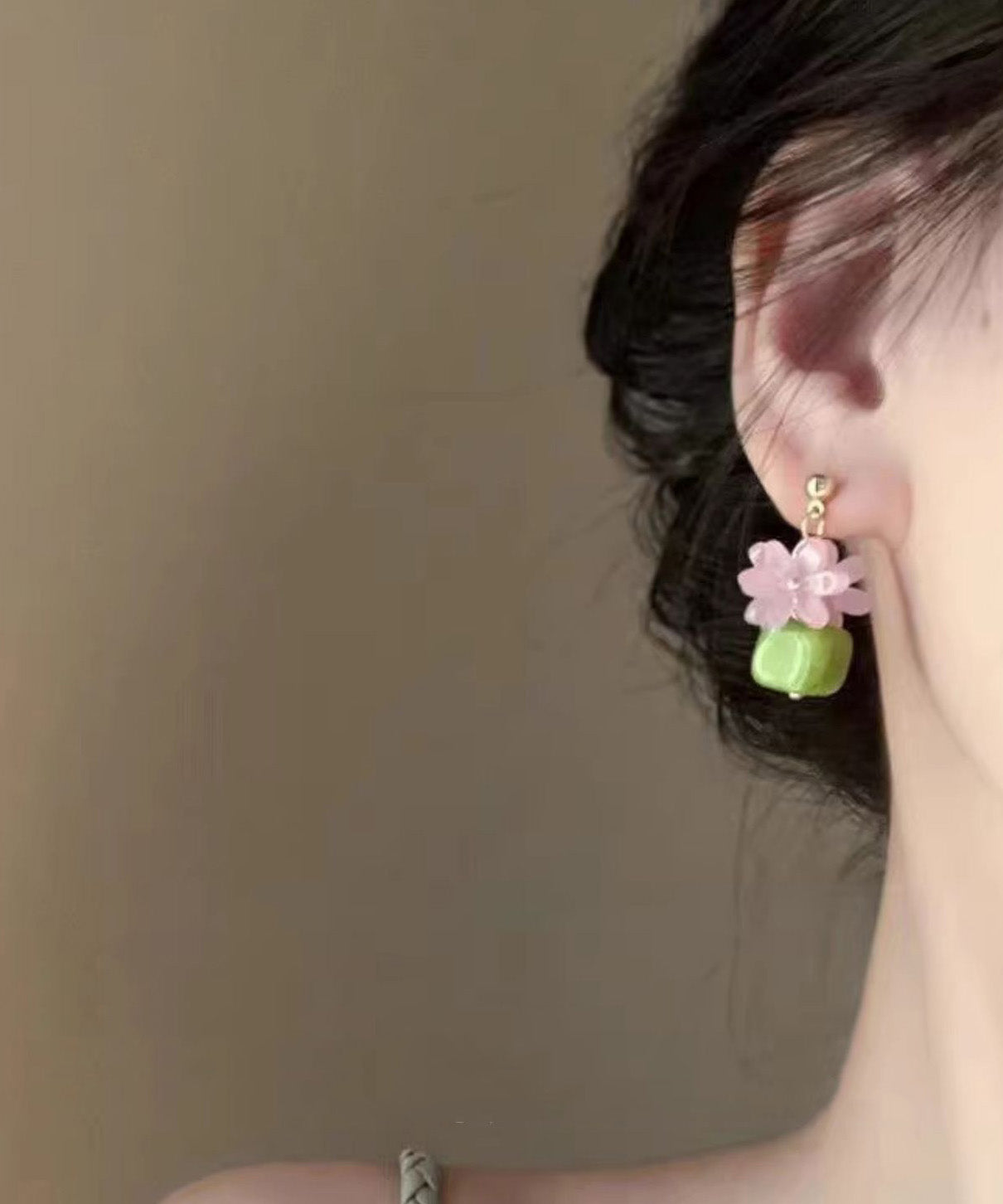 Flora Drop Colorblock Alloy Boutique Earrings Turquoise Metal