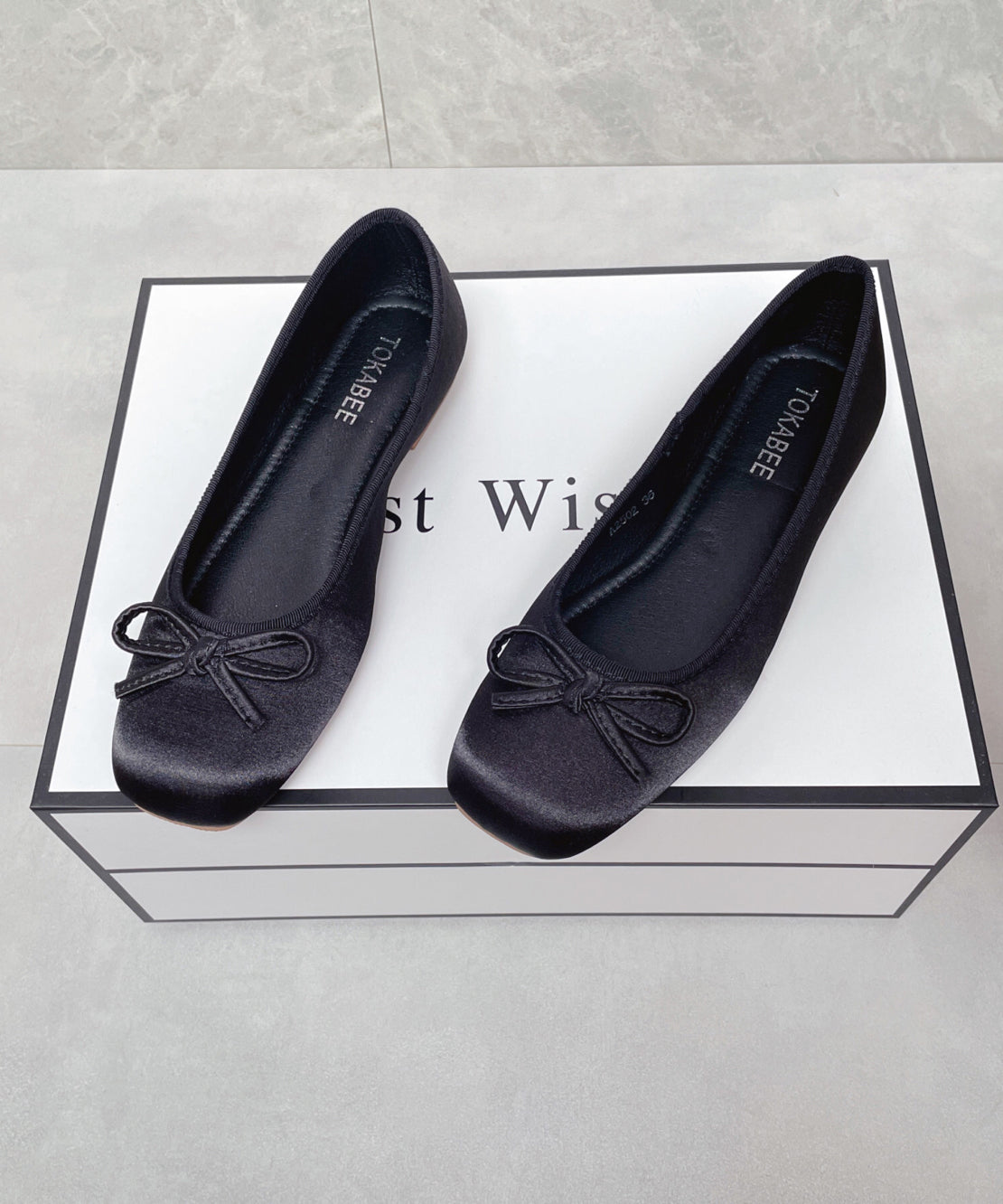 Splicing Satin Flats Bow Comfortable Boutique Blue