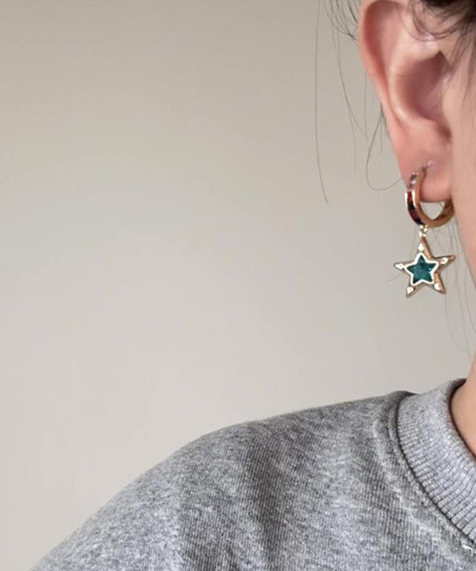 And Asymmetrical Zircon Hoop Gold Alloy Boutique Srar Copper Love