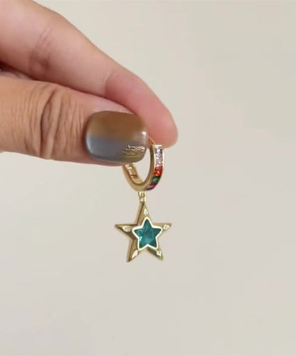 And Asymmetrical Zircon Hoop Gold Alloy Boutique Srar Copper Love