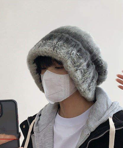Boutique Grey Cozy Warm Men Knit Bonnie Hat TK033