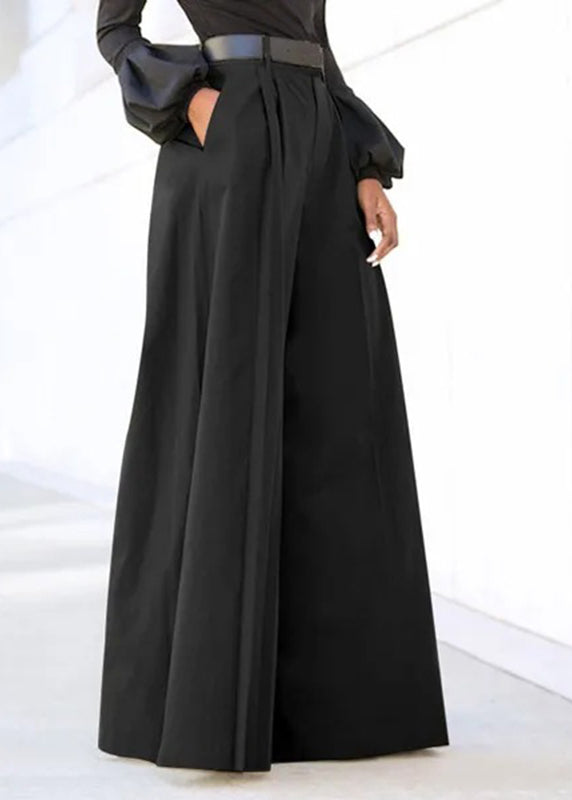 Grey Wide High Waist Pockets Boutique Spring Pants Leg