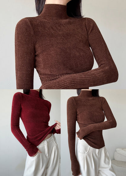 Boutique Mulberry High Neck Knit Pullover Spring YP026