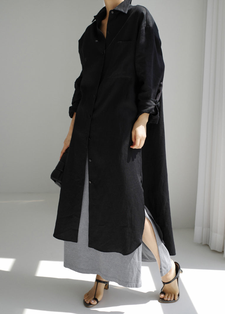 Boutique Navy Peter Pan Collar Cotton Shirts Dresses Spring TH032