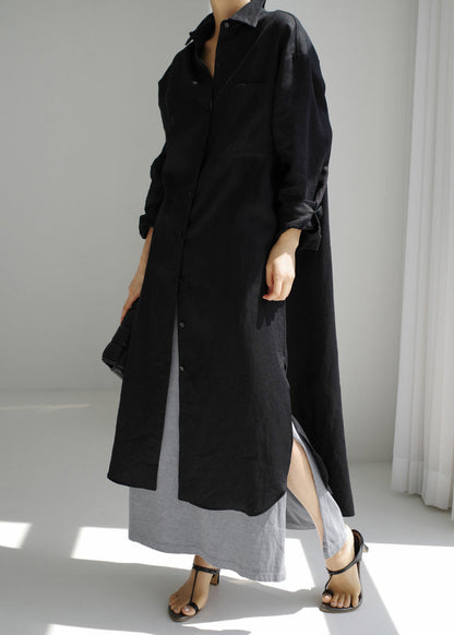 Boutique Navy Peter Pan Collar Cotton Shirts Dresses Spring TH032