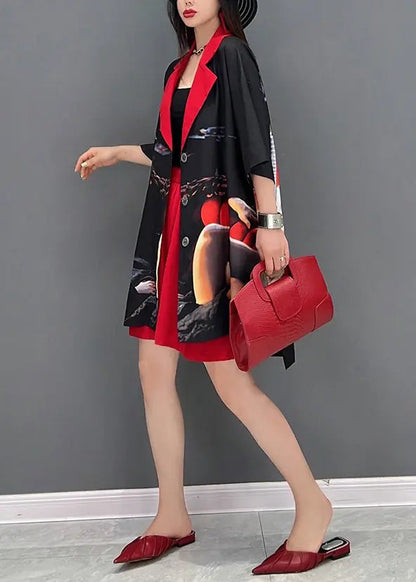 Boutique Orange Peter Pan Collar Print Chiffon 2 Piece Outfit Fall Ada Fashion