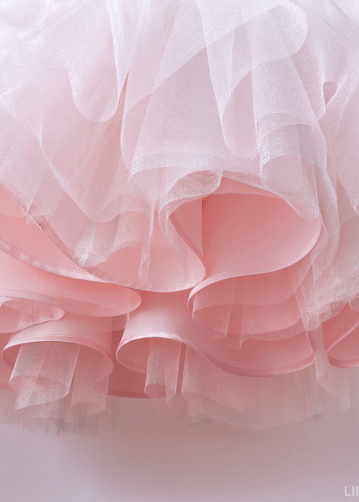 Boutique Pink Nail Bead Bow Tulle Kids Maxi Dresses Sleeveless YS034