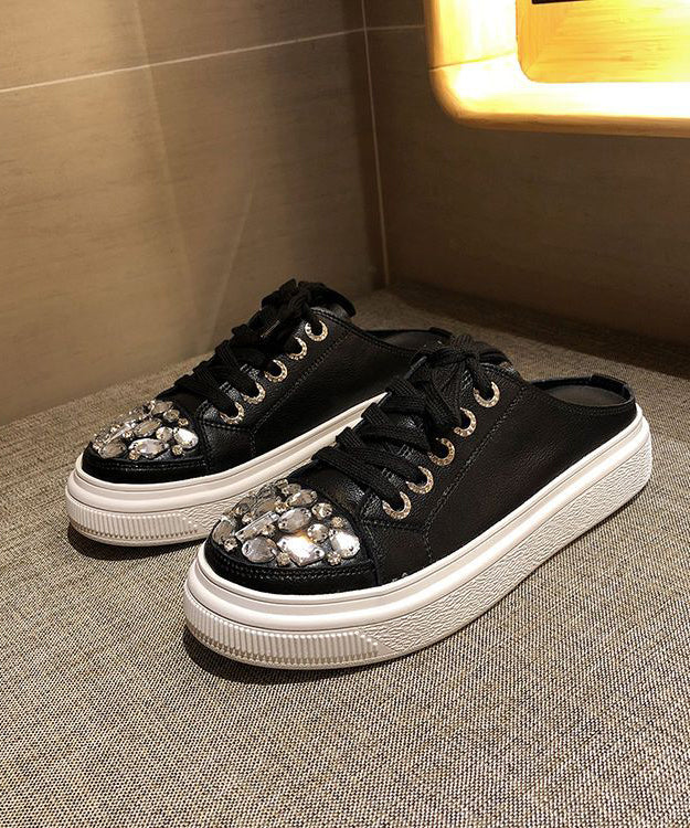 Up Splicing Zircon Sandals Platform Lace Boutique Pink Slide