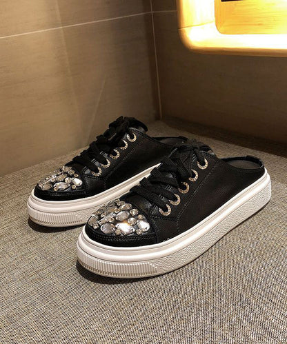 Up Splicing Zircon Sandals Platform Lace Boutique Pink Slide