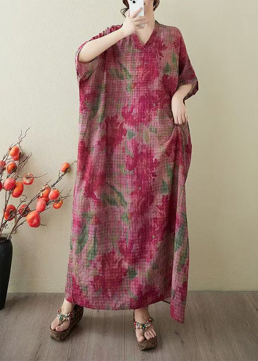 Oversized Red Tie Dress Boutique Dye Summer Holiday Cotton