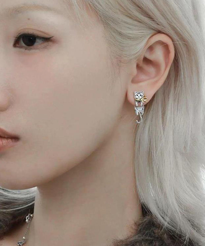 Drop Boutique Overgild Silk Earrings Copper Cats Little