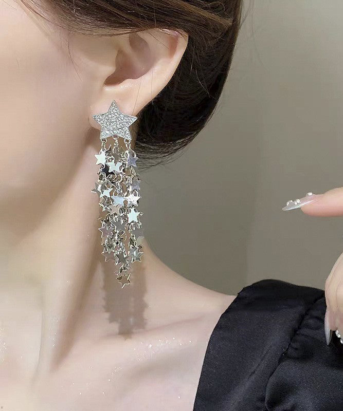 Drop Silk Tassel Star Earrings Boutique Copper