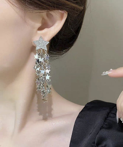 Drop Silk Tassel Star Earrings Boutique Copper