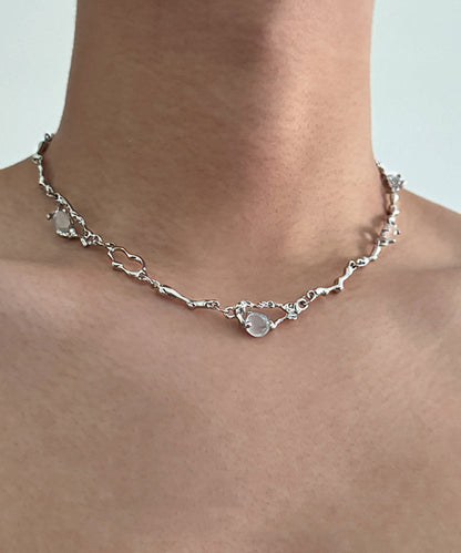 Boutique Cat Stone Silk Asymmetrical Pendant Eye Steel Stainless