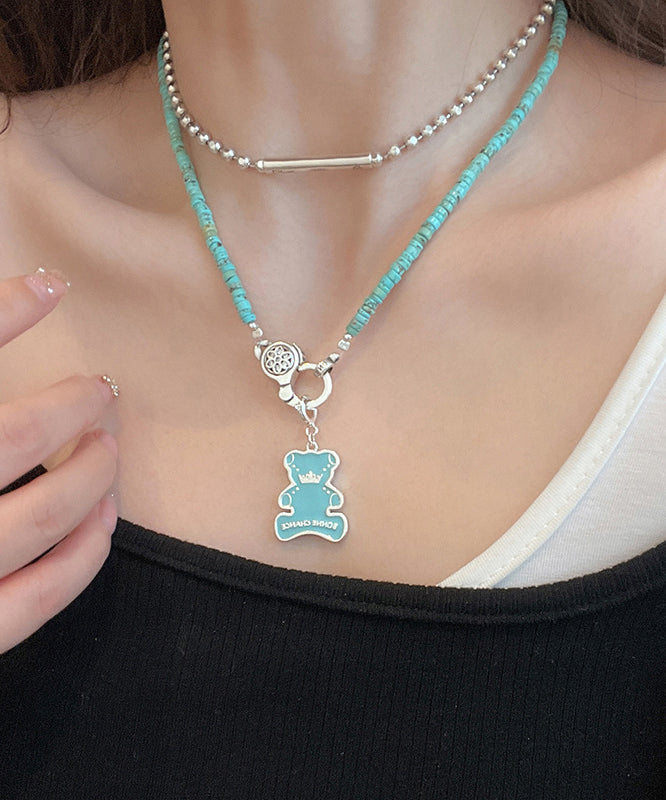 Cherry Boutique Stainless Steel Blossoms Silk Beading Turquoise