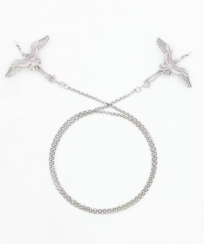 Boutique Silk Sterling Silver Crane Brooches DF1005