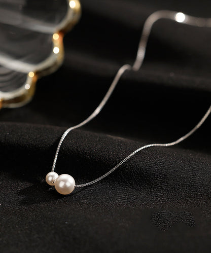 Boutique Silk Sterling Silver Pearl NecklaceFine Silk Sterling Silver Broken Silver Gypsophila Necklace ET002