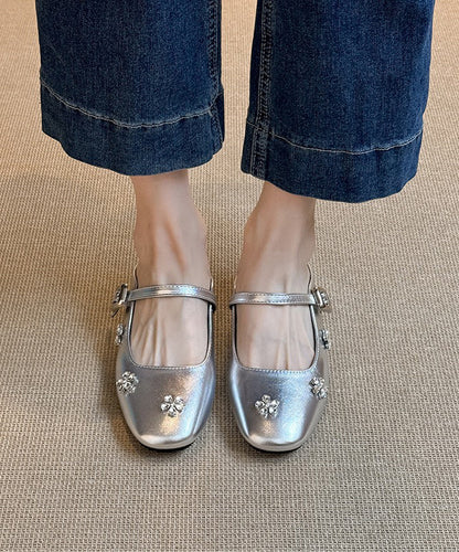 Splicing Slide Black Faux Sandals Zircon Wedge Boutique Leather