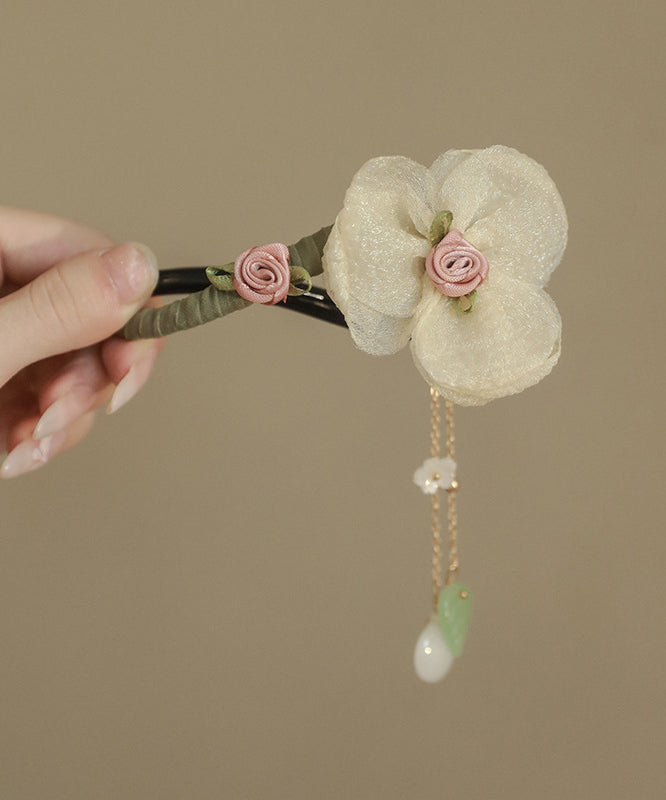 Plastic Boutique Pearl Floral Hairpin Tulle Tassel