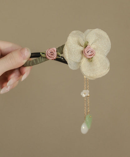 Plastic Boutique Pearl Floral Hairpin Tulle Tassel